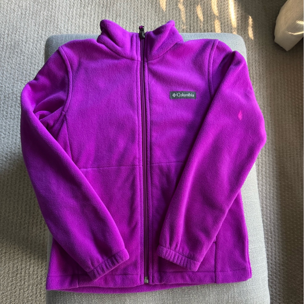 Columbia kids fleece zip up size S 8 purple